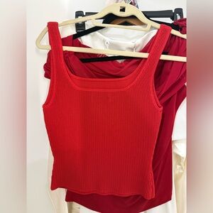 Aritzia Scarlet Ribbed Tank Top
